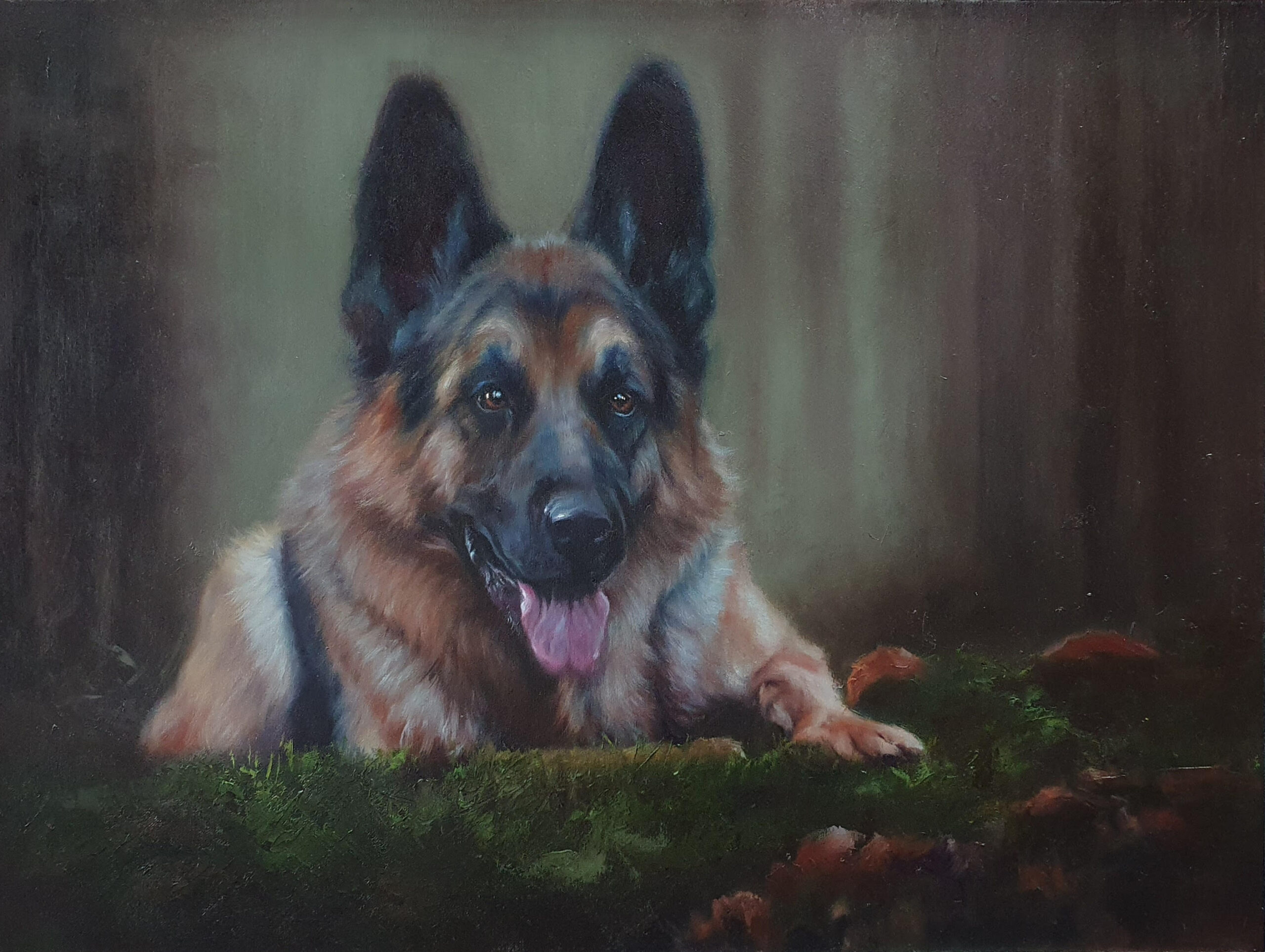 herdershond schilderij Corry van Hoorn